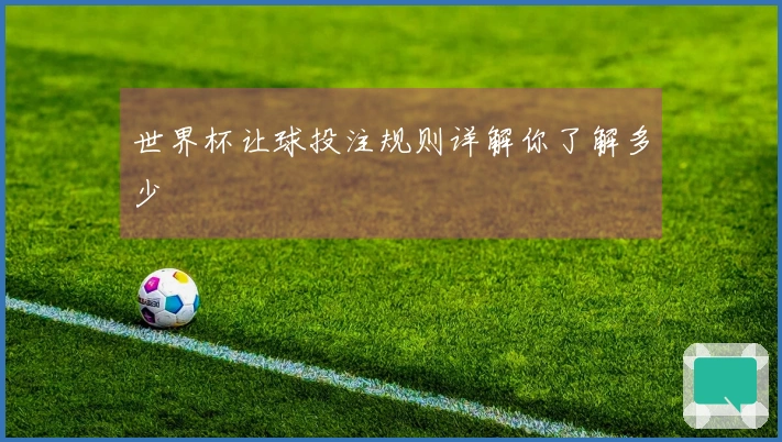 世界杯让球投注规则详解你了解多少